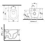 ISVEA - INFINITY CLEANWASH závěsná WC mísa, integrovaná baterie a bidet. sprška, Rimless, 36,5x53cm, bílá 10NFS1005I