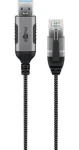 Goobay Slim 74396 černá/šedá / Adaptérový kabel USB-A - RJ-45 / Cat.6 / 1 Gbit/s / 3 m (74396)