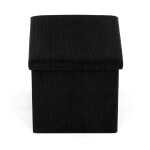 Taburet s úložným prostorem, černá manšestrová látka