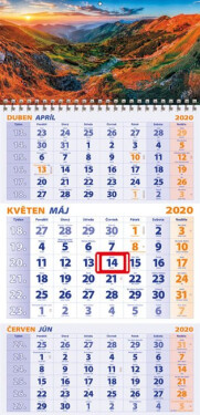 Kalendář nástěnný 2020 - 3-měsíční