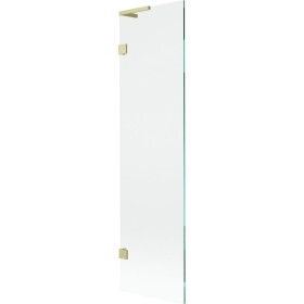 MEXEN/S - Lunar L vanová zástěna FIX 50 x 150, transparent, zlatá kartáčovaná 897L-050-000-55-00