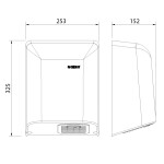 SAPHO - BIGFLOW bezdotykový elektrický osoušeč rukou 220-240V, 2050W, 253x325x152, ABS/bílá 01461.W