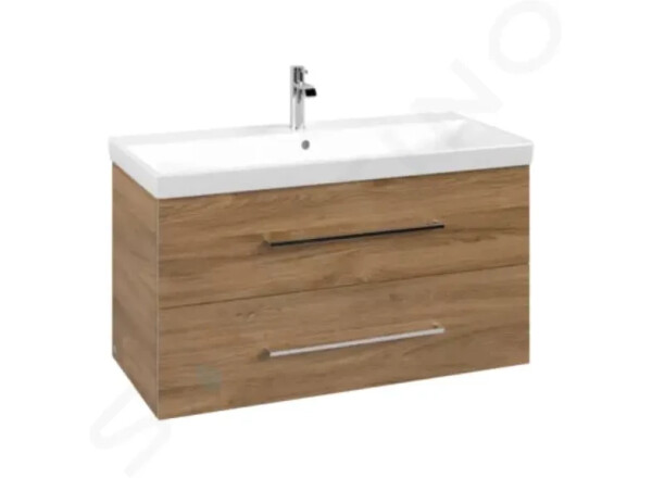 VILLEROY & BOCH - Avento Umyvadlová skříňka, 980x514x452 mm, 2 zásuvky, Oak Kansas A89200RH