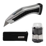 Nůž s trapézovou čepelí + pouzdro + 50 ks čepelí, STALCO PERFECT