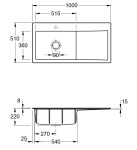 Keramický dřez Villeroy & Boch Subway Style 60, 336201SL, Stone 336201SL