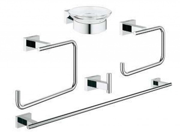 GROHE - Essentials Cube Sada doplňků do koupelny 5 v 1, chrom 40758001
