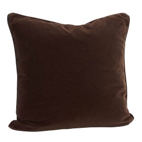 MADAM STOLTZ Sametový povlak na polštář Dark Brown 50 × 50 cm, hnědá barva, textil