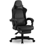 SENSE7 DEVON PU černá / Herní židle / Ekokůže / nastavitelná / pojezdová kolečka / nosnost 120 kg (5902659848017)