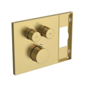 IDEAL STANDARD - Ceratherm Navigo Solos Termostatická baterie pod omítku, pro 2 spotřebiče, kartáčované zlato A7894A2