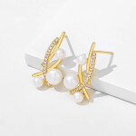 Náušnice s perlami Georgette, Zlatá Bílá