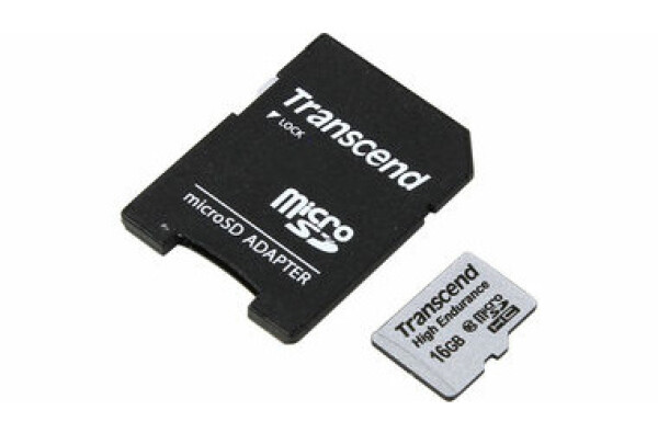 Transcend microSDHC 16GB / Class 10 / High Endurance / MLC průmyslová paměťová karta / s adaptérem) (TS16GUSDHC10V)