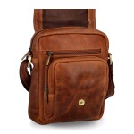 Luxusní pánská kožená crossbody Diviley Dettrio, koňaková