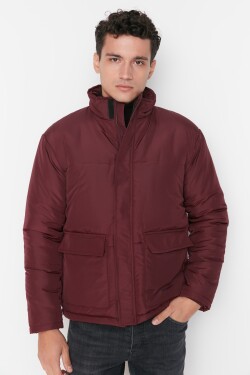 Trendyol Burgundy Regular Fit Péřový zimní kabát