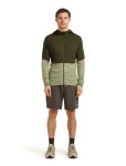 ICEBREAKER Mens Mer 200 Realfleece Descender LS Zip H, Dark Loden/Lichen/Cb velikost: L