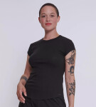 Dámské tričko GO Ribbed T-Shirt BLACK černé 0004 SLOGGI BLACK