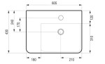 HOPA - Umyvadlo PIENO - nástěnné i na desku 60,5×43×12,5 cm - Umývátko provedení - Levé umývátko OLKLT2223R