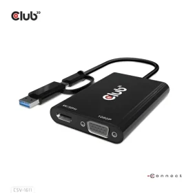 Club3D CSV-1611 / Adaptér / USB-C/USB-A vstup / HDMI 4K/30Hz + VGA 1080p/60Hz (CSV-1611)