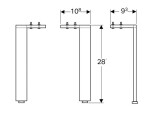 GEBERIT - Acanto Nohy ke skříňkám 281 mm, hliník/chrom 500.658.00.2