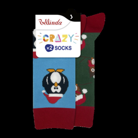 Veselé ponožky 2 páry CRAZY SOCKS 2x - BELLINDA - light blue 39 - 42