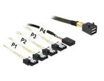 DeLock 85732 / Kabel SAS / Mini SAS HD SFF-8643 (M) 4× SATA 7 pin + Sideband / 1 m / černý (85732)