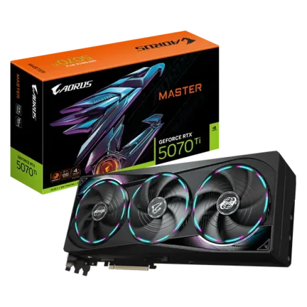 GIGABYTE AORUS GeForce RTX 5070 Ti MASTER 16GB / 2300MHz / 16GB GDDR7 / 256-bit / 1x HDMI + 3x DP / 750W (16) (GV-N507TAORUS M-16GD)