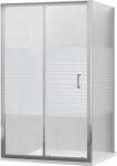 MEXEN/S - Apia sprchový kout posuvný 100x80, sklo transparent/pruhy, chrom + vanička 840-100-080-01-20-4010