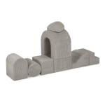 PLUSH NEST PLUSH NEST Hrací hrad s bazénem a 150 míčky prémiový béžový manšestr