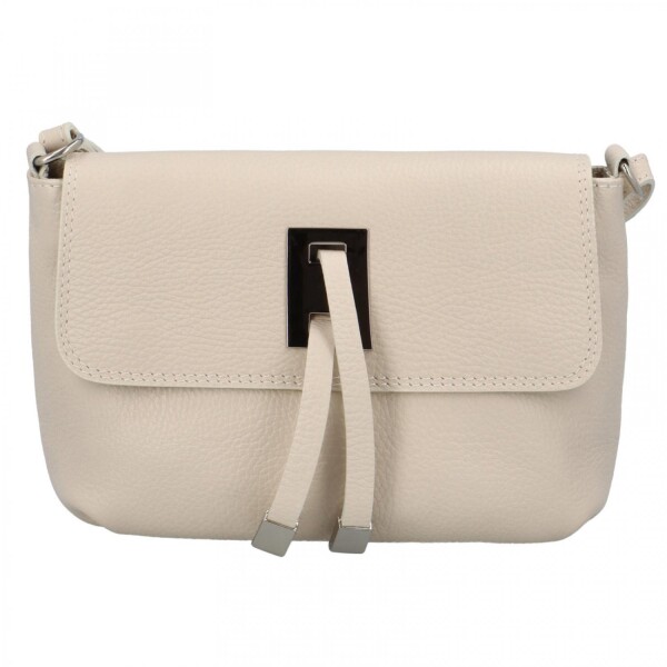 Módní malá dámská kožená crossbody Victorien, béžová
