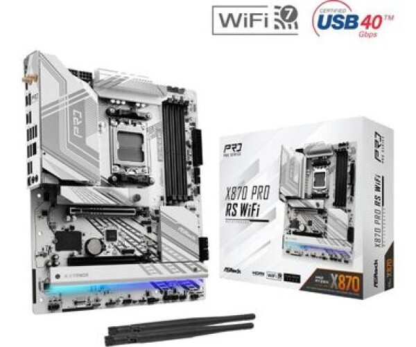 ASRock X870 PRO RS WIFI / AMD X870 / DDR5 / SATA III RAID / USB / 2.5GLAN / M.2 / sc.AM5 / ATX (X870 PRO RS WIFI)