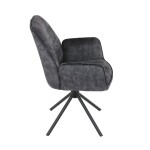 Židle jídelní a konferenční, černá látka v dekoru žíhaného sametu, kovové černé nohy
