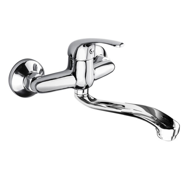 Mereo Dřezová nástěnná baterie, Lila, 100 mm, s ramínkem plochým vyhnutým 180 mm, chrom CBEE301A05
