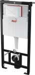 ALCA Sádromodul - předstěnový instalační systém s bílým tlačítkem M1710 + WC REA CARLO MINI RIMLESS ČIERNY MAT + SEDADLO AM101/1120 M1710 MM1