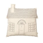 Ferm LIVING Dekorativní polštář Abode Cottage House 45 x 45 cm, krémová barva, textil