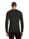 ICEBREAKER Mens 200 Oasis LS Crewe Snow Day AOP, Black/Peridot/Aop velikost: M