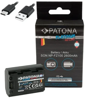 PATONA NP-FZ100 Platinum / Baterie pro foto Sony / 2600 mAh / Li-Ion / USB-C nabíjení (PT1360)