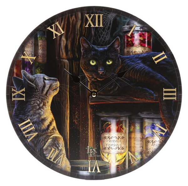 Nástěnné hodiny - Kočka: Magické Emporium