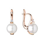 Stříbrné náušnice s bílou perlou Isabel, stříbro 925/1000, Zlatá Bílá