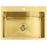 REA - Ocelový dřez Liam BRUSH GOLD ZLE-06007