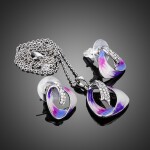 Souprava náhrdelníku a náušnic Swarovski Elements Scarsi, Fialová 40 cm + 6 cm (prodloužení)
