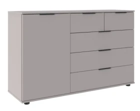 Komoda se zásuvkami Tilburg, 130 cm, šedá sahara