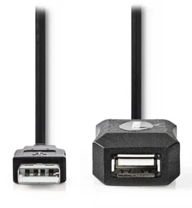 Nedis černá / Aktivní prodlužovací kabel USB 2.0 / USB-A - USB-A / 10 m (CCGL60EXTBK100)