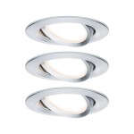 Paulmann 92907 Whirl LED vestavné svítidlo, LED, pevně vestavěné LED, 4.9 W, hliník (kartáčovaný), saténová, sada 3 ks