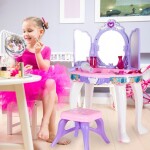 MalPlay Toaletní stolek MALÁ PRINCEZNA s kouzelnou hůlkou a MP3