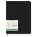 18měsíční diář Moleskine 2025-26 - tvrdé desky - XL, týdenní, černý