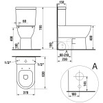 SAPHO - JALTA WC kombi s funkcí bidetu Clean Star, Rimless, spodní/zadní odpad, bílá LB402-1