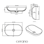 CERANO - Umyvadlo z litého mramoru Lyra - na desku - bílá matná - 54x34 CER-WB14
