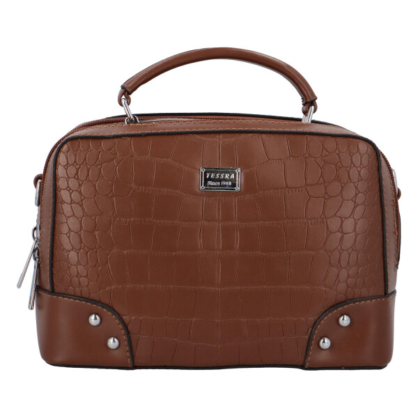 Stylová crossbody kabelka Croco Sia, hnědá