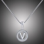 Stříbrný řetízek s přívěskem ve tvaru písmena V - stříbro 925/1000, Stříbrná 45 cm V