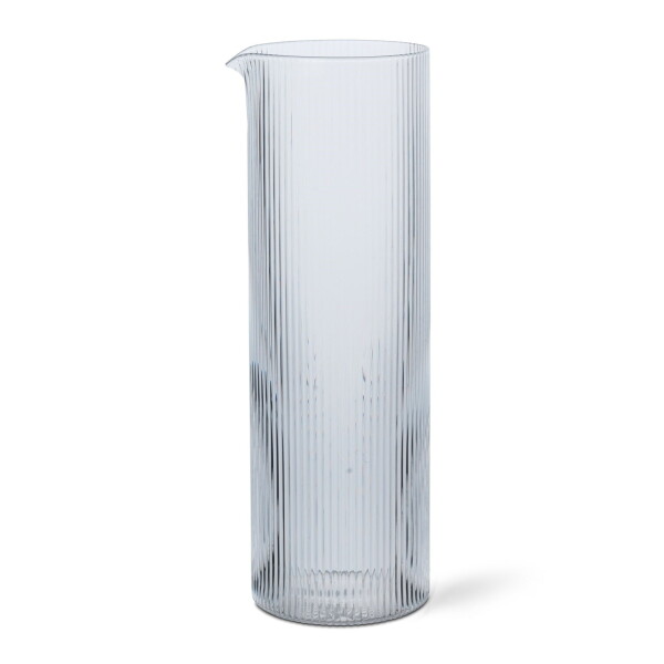 LIVING RIPPLE 1,1 l - ferm LIVING Skleněná karafa Ripple Clear 1,1 l, šedá barva, sklo