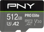 PNY PRO Elite microSDXC 512 GB / Paměťová karta / Class 10 / UHS-I U3 / V30 / A2 (P-SDUX512U3100PRO-GE)